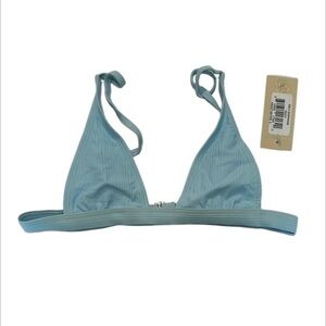 Ris-k Dippin' Daisy's Yacht Skyrib bikini swim top baby blue size S new